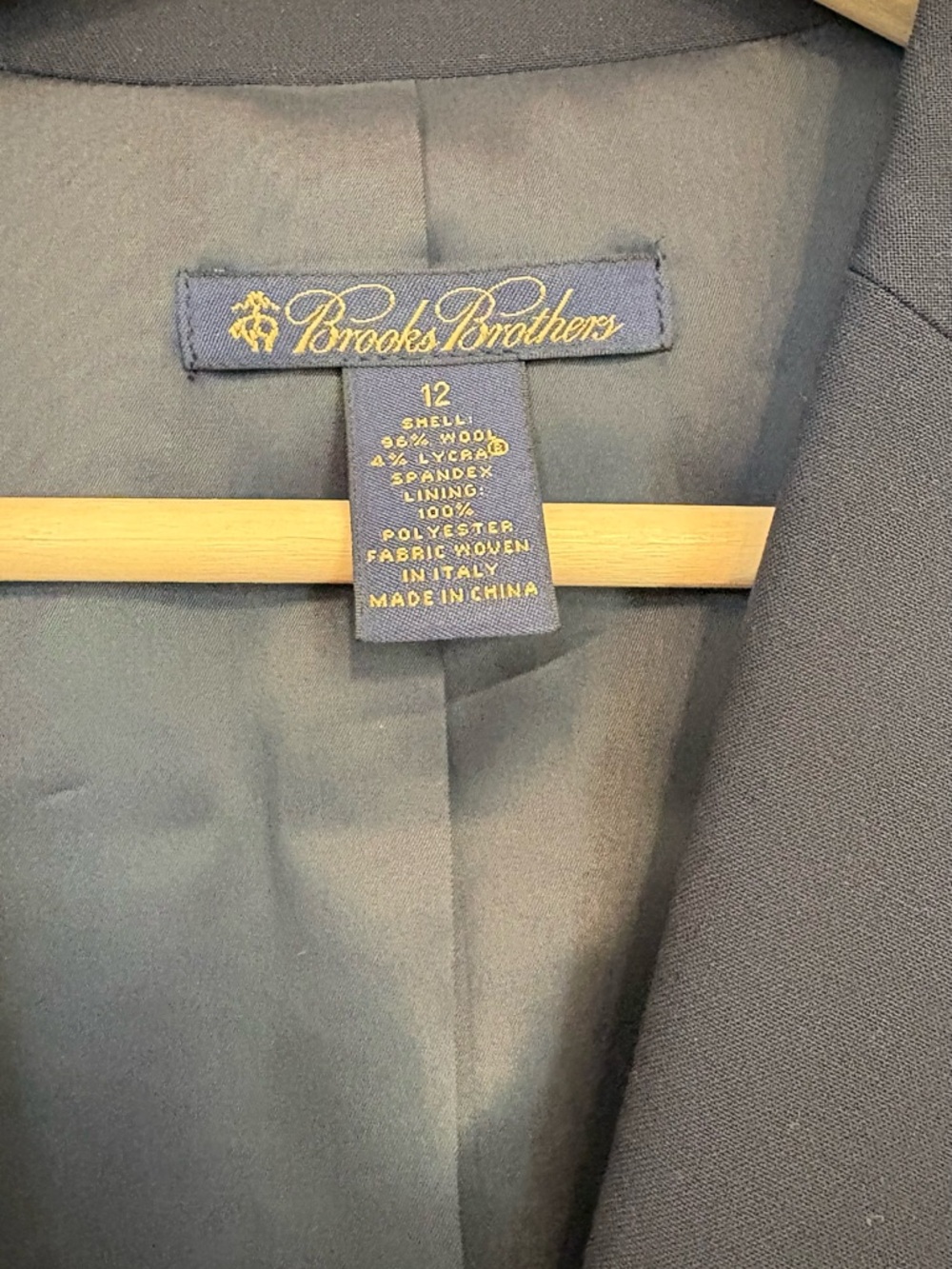 Brooks Brothers Dark Navy Women's Wool Blend Blazer